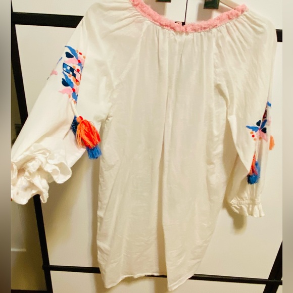 America & Beyond Festive Boho Beach Tunic coverup with tassels - Picture 6 of 10